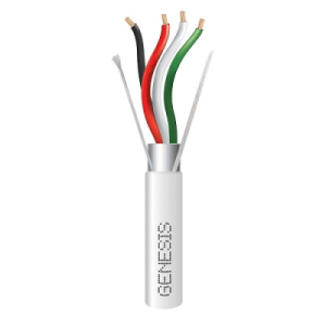 bobina de 305 metros de cable 4 x 22 awg blindado / plenum / color blanco / para aplicaciones de audio, seguridad y control
