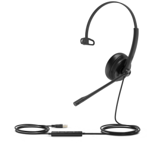 diadema alámbrica uh34 mono de yealink usb compatible con teléfonos ip y computadoras.