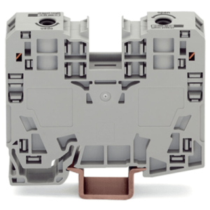 borna de paso / 2 conductores / 35 mm² / power cage clamp / montaje en carril din 35 x 15 / poliamida (pa66) / gris / tensión 1000 v / corriente 125 a