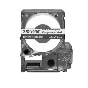 cassette de etiquetas de componente de poliéster no adhesivas 2.52w x 0.3h