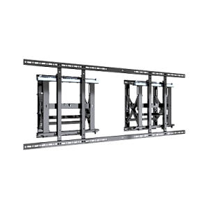 soporte estructural modular para pantallas | altura ajustable de 200 mm a 1600 mm | ancho 600 mm | profundidad 134 mm a 300 mm | diseño metálico| compatible con diferentes tamaños de pantallas |soporta formato horizontal y vertical.