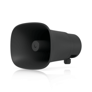 unifi protect ai horn speaker, altavoz ip 120 db, poe+, alerta ai avanzada, montaje pared, esquina y poste, ip66, color negro