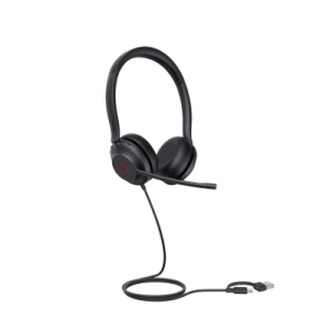 diadema alámbrica uh35 dual de yealink usb c/a compatible con teléfonos ip yealink y computadoras