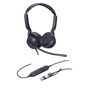 diadema alámbrica yealink uh42 dual con audio hd y conectividad usb c/a certificada con microsoft teams