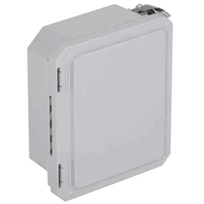 caja impermeable de fibra de vidrio, 8.77" (22.27cm) alto x 6.77" (17.19cm) ancho x 4.06" (10.31cm), sin ventanilla, listado ul/cul, hecho en ee.uu, serie enviroarmour® caja impermeable de fibra de vidrio, 8.77" (22.27cm) alto x 6.77" (17.19cm) ancho x 4.06" (10.31cm), sin ventanilla, listado ul/cul, hecho en ee.uu, serie enviroarmour®