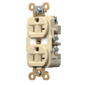contacto dúplex 20 a 125 v / 2 polos 3 hilos / color marfil /nema 5 20r /grado industrial.