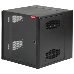 gabinete accessplus de montaje en pared de 19in, rieles numerados y roscados #10 32, puerta con ventana de seguridad, 600 mm de ancho, 762 mm de profundidad, 26 ur, color negro