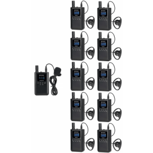kit para guía turístico de 1 transmisor y 10 receptores