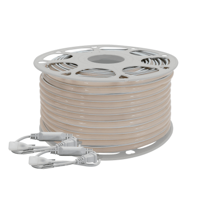 manguera led luminosa blanca de resina transparente y flexible / para uso interior o exterior / carrete de 50 m/ 110v ca 4.2 a/ 500 w potencia / t.c.c. 6500 k. manguera led luminosa blanca de resina transparente y flexible / para uso interior o exterior / carrete de 50 m/ 110v ca 4.2 a/ 500 w potencia / t.c.c. 6500 k.