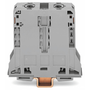 borna de paso para 2 conductores / 95 mm² / power cage clamp / montaje en carril din 35 x 15 / tensión asignada 1000 v / corriente asignada 232 a / material poliamida (pa66) / gris