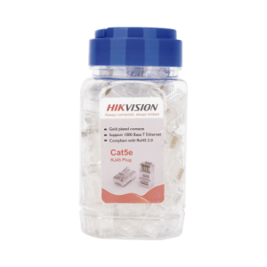 bote con 100 piezas de plug modular rj45 / cat 5e / chapado en oro a 30 micras / sin blindaje / facil instalación / uso interior / soporta norma tia 568b / cumple con rohs 2.0