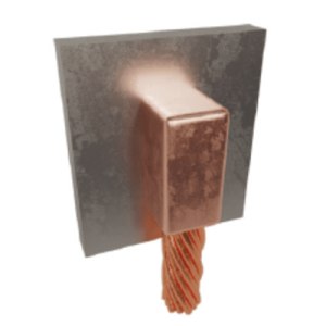 molde para soldadura exotérmica para cable 1/0 awg a superficie de acero en vertical a 90°