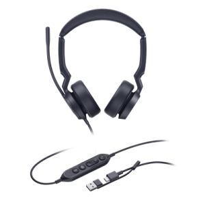 diadema alámbrica yealink uh44 dual usb c/a certificada con microsoft teams