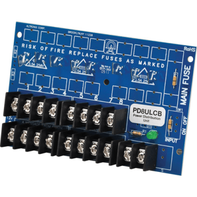 módulo de distribución de energía ul pd8ulcb / 8 salidas clase 2 ptc protegidas / entrada 12 24vdc o 24 28vac / auto resetable / montaje incluido / garantía de por vida módulo de distribución de energía ul pd8ulcb / 8 salidas clase 2 ptc protegidas / entrada 12 24vdc o 24 28vac / auto resetable / montaje incluido / garantía de por vida