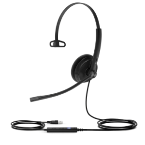 diadema alámbrica uh34 lite mono teams de yealink usb c/a con almohadillas de espuma