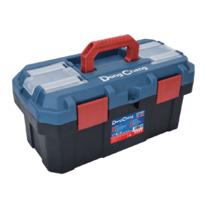 caja de plástico reforzada de 19 in. para herramientas.