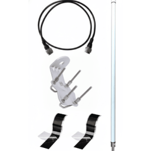 antena lora exterior omnidireccional / 5dbi / frecuencia 860 930 mhz / ip67 / resistencia al viento 200 km/h / kit de montaje en poste / cable coaxial 1 metro
