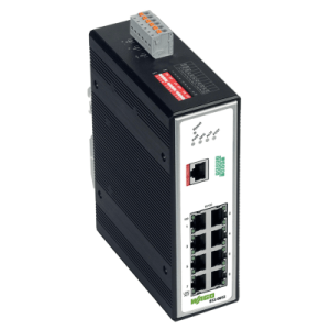 switch industrial gestionable / 8 puertos 100base tx / profinet clase b / alimentación redundante 12 60 vcc / rango de temperatura 40 a +70 °c / ip30 / montaje en carril din