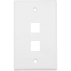 placa de pared (face plate) / 2 puertos / color blanco / caja con 20 piezas / abs
