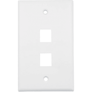 placa de pared (face plate) / 2 puertos / color blanco / caja con 20 piezas / abs