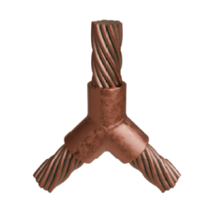 molde para soldadura exotérmica tipo y para 3 cables 4/0 awg , dos en 45° y uno en 90°