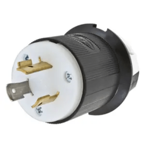 clavija industrial con bloqueo de media vuelta / 20 a 277 v ca / 2 polos 3 hilos / color blanco y negro / nema l7 20p.