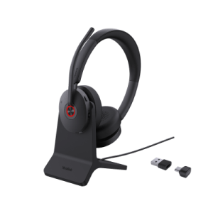 diadema inalambrica bh74 with stand uc usb c/a de yealink con compatibilidad uc multiplataforma y acoustic shield 3.0