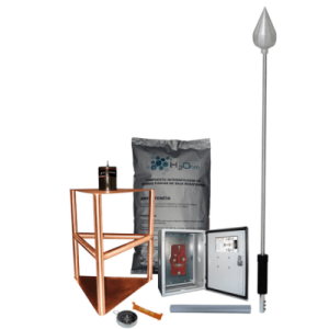 kit de pararrayo con punta de acero inoxidable, con diámetro de protección de 200 metros.