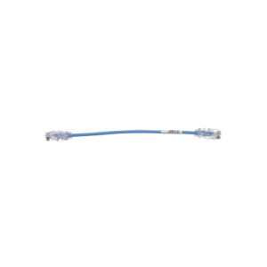cable de parcheo utp cat6a, cm/lszh, diámetro reducido (28awg), color azul, 20 cm.