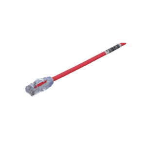 cable de parcheo utp cat6a, cm/lszh, diámetro reducido (28awg), color rojo, 20 cm.