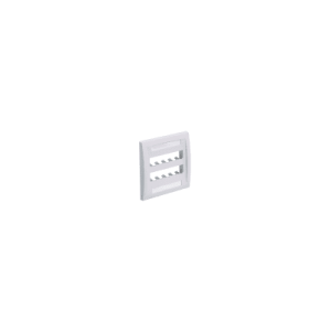 placa de pared vertical ejecutiva, salida para 10 puertos mini com, con espacios para etiquetas, color blanco mate
