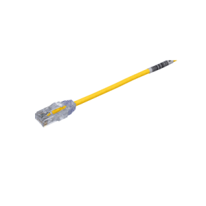 cable de parcheo tx6, utp cat6, diámetro reducido (28awg), color amarillo, 15 ft