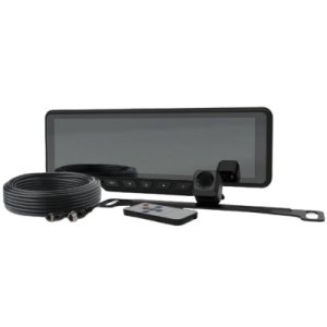 sistema alámbrico de reversa con cámara y monitor de 9 pulgadas, incluye cámara para placa de 170°
