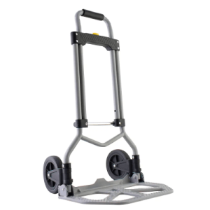 diablo plegable / capacidad 60 kg / jaladera de hule espuma / botón despliegue rápido / base acero antiderrapante / llanta hule duradera / transporte compacto