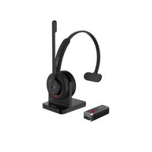 diadema inalámbrica dect/bluetooth con micrófono rotable /audio hd/ cancelación ia/ incluye base de carga