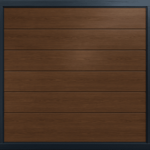 puerta de garage de alta calidad / linea central / imitacion madera / oscura / 10x7 pies / aislada / estilo americana.