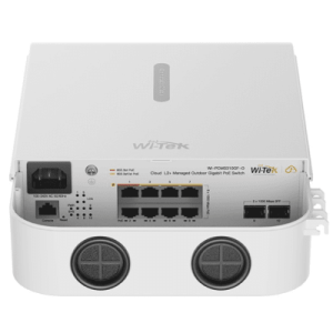 switch poe gigabit 8 puertos / 2 sfp uplink / poe++ 802.3bt 90w port 1 2 / poe+ 802.3at 30w port 3 8 / 110w budget total / 20gbps switching / fanless / wall pole mount / industrial 30°c a 60°c