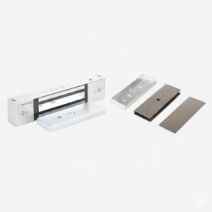 kit para control de acceso incluye chapa magnética de 1200 lbs / montaje en "u" para puerta de cristal / uso interior / certificación ul