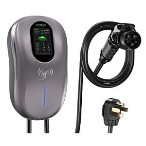 estación de carga para vehículos eléctricos / 40a 9.6kw / certificado etl / pantalla lcd 4.3 pulgadas / voltaje 110 240v / conectividad wifi app bluetooth rfid / protección ip65 / cable tpe 5 metros