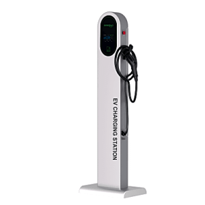 estación de carga para vehículos eléctricos tipo pedestal / doble conector tipo 1 / 48a 11.5kw por puerto / pantalla lcd 4.3 pulgadas / conectividad wifi rfid bluetooth / protección ip54 / material sgcc galvanizado