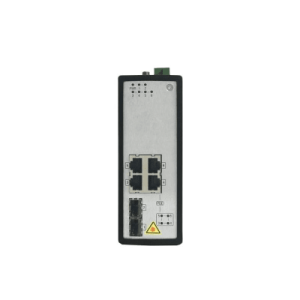 switch industrial no gestionado poe gigabit / 4 puertos rj45 + 2 puertos sfp fibra / 120w poe budget / 30w por puerto / 40°c a 75°c / metal ip30 / dual power input