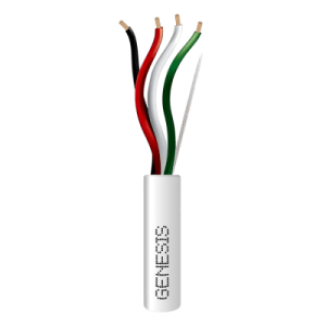 bobina de 152 metros de cable / 4 x 16 awg / cable audacious / riser / libre de oxígeno / color blanco / aplicaciones de alarmas de intrusión y automatización