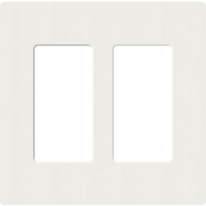 placa de pared 2 espacios, para atenuador (dimmer), apagador ó control remoto inalámbrico lutron.