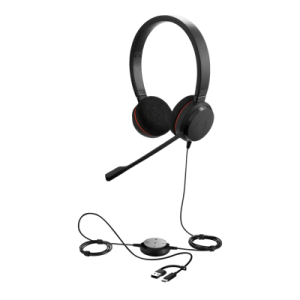 jabra evolve 20 duo con conexión usb c/a, micrófono con cancelación de ruido de ultima generación, configuración plug and play (4999 829 269)