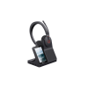 diadema inalámbrica wh68 con estación de trabajo yealink dect y pantalla táctil de 4” para comunicación profesional