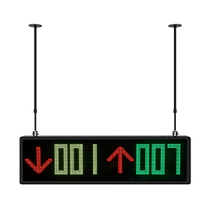 pantalla led guía de estacionamiento interior/ 7 colores rgbw / 6 dígitos + 2 iconos / 1700 cd/m² / comunicación rs485 rj45 / instalación con bracket ajustable