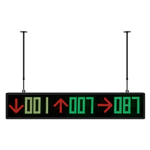 pantalla led de guiado para estacionamiento interior/ 9 dígitos y 3 iconos / multicolor 7 colores / 1700 cd/m² de brillo / comunicación rs485 rj45 / instalación con bracket ajustable 560 1020 mm