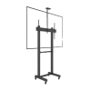 montaje de piso móvil para pantallas de 65 in a 100 in | vesa 100 x 100 hasta 1000 x 600 | carga maxima soportada 120kg| fabricado en aluminio y acero