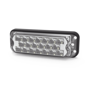 luz auxiliar de 20 led, Ámbar/claro, bisel negro, lente transparente