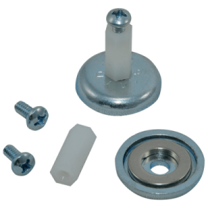 kit de montaje magnético para enclosures metálicos / imán de aleación de zinc / fuerza máxima 26 lb / diámetro copa 23.8 mm / incluye hardware de montaje / sin necesidad de taladrar / compatible con fuentes de pod